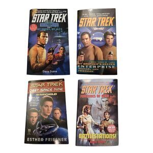Star Trek Paperback Novel Bundle – 4 Book Lot DS9 TOS Enterprise Sci-Fi